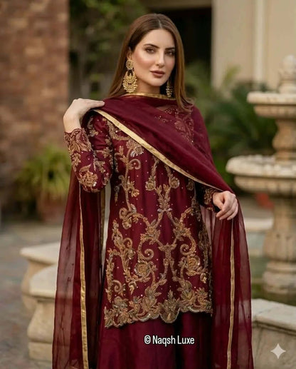 Crimson Zardozi Heritage