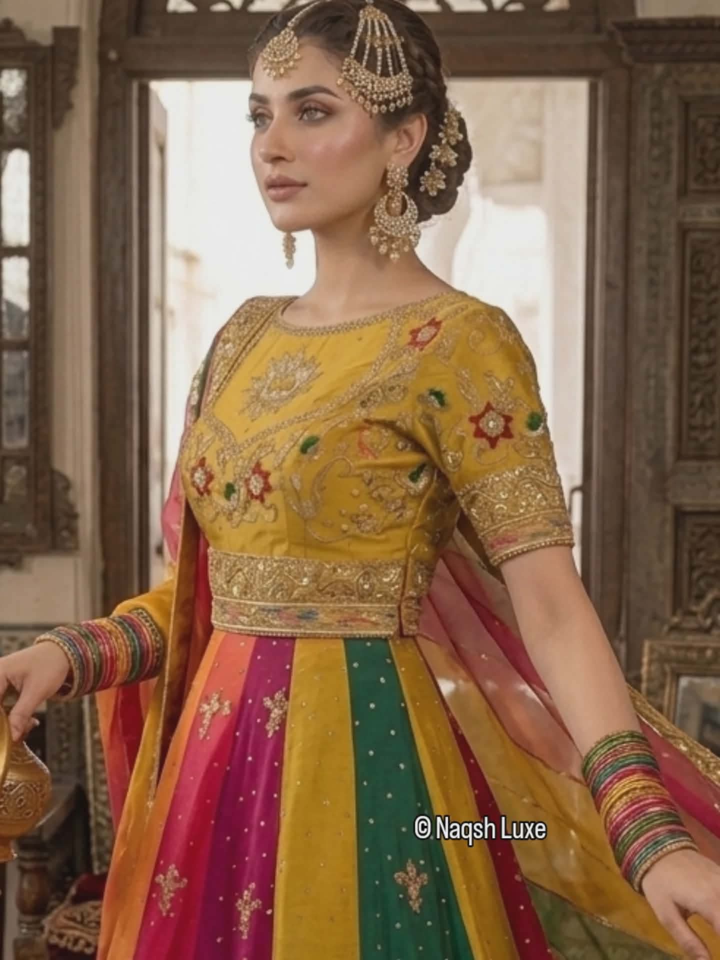 Gul-Baagh Heritage Mehndi Lehenga