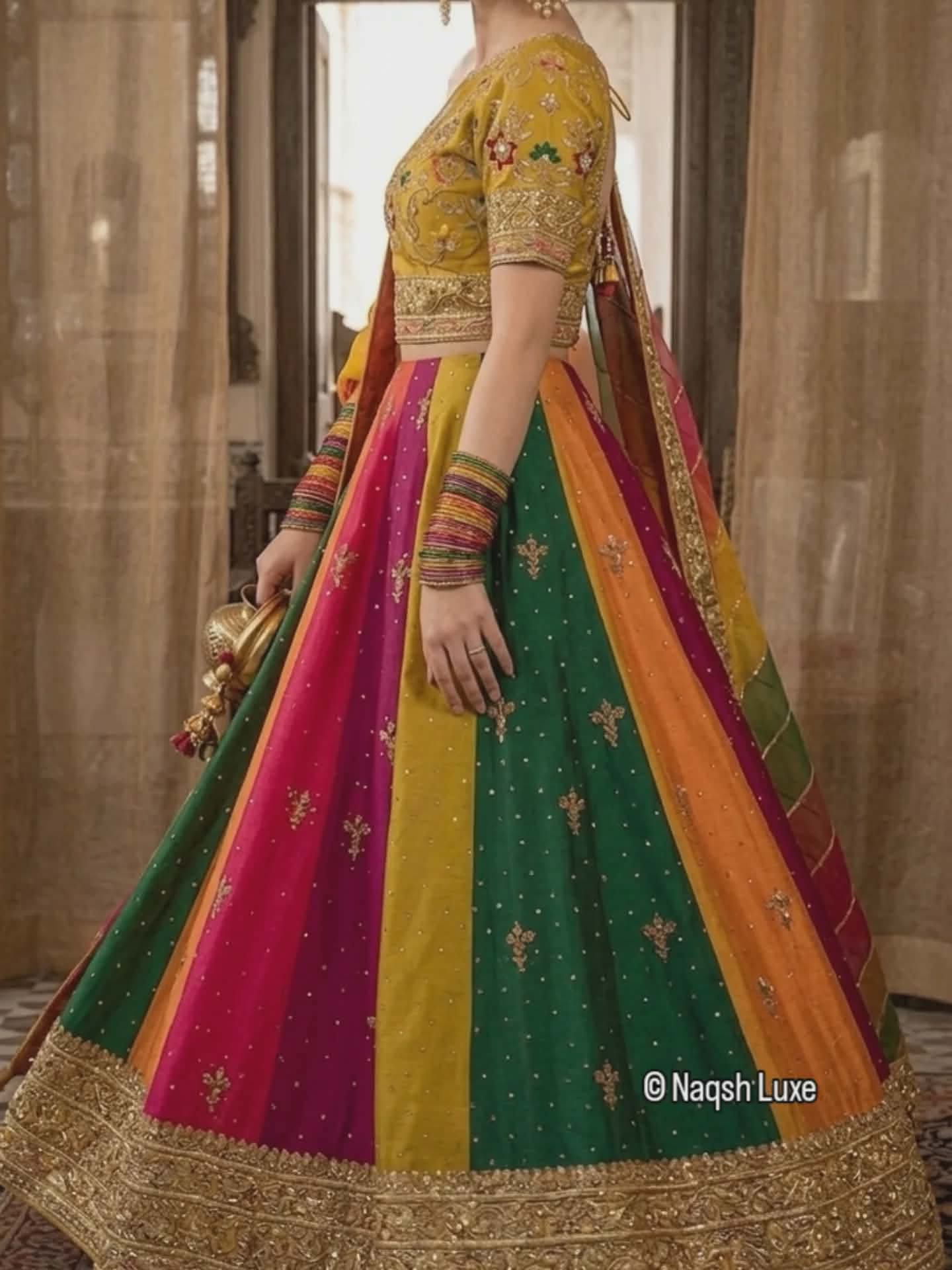 Gul-Baagh Heritage Mehndi Lehenga