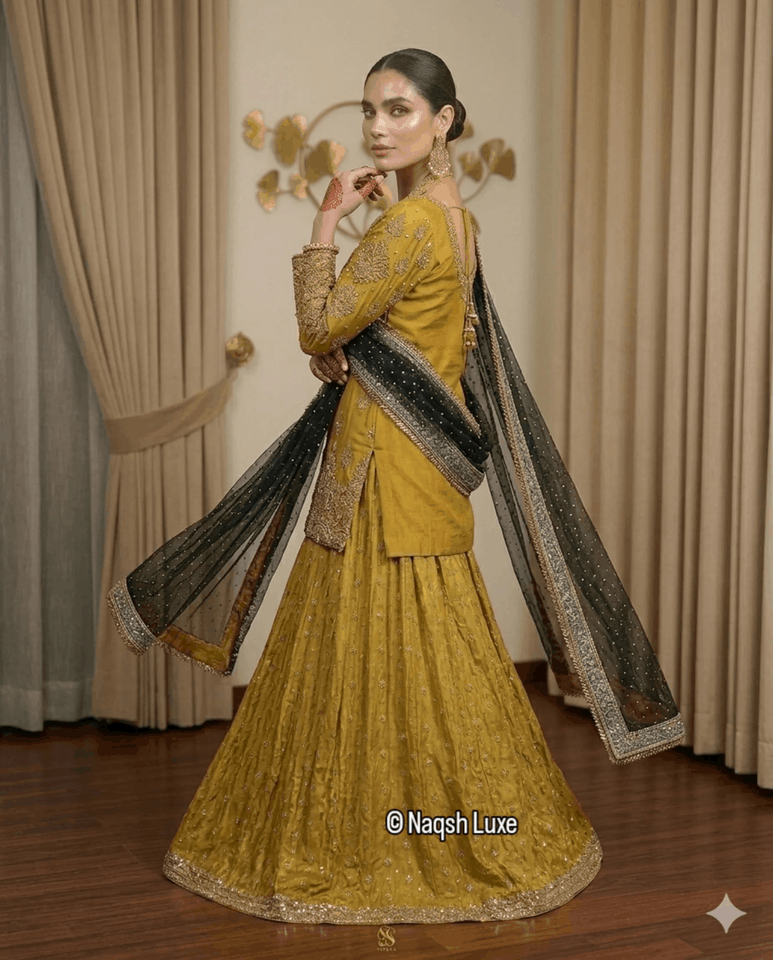 Zarnigaar Mustard Sharara Set
